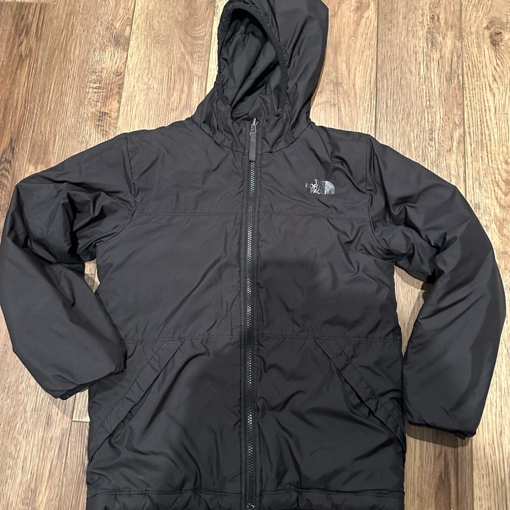 The North Face Kids Black reversible Hooded Jacket